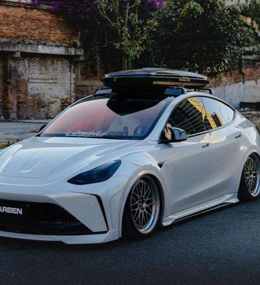 Tesla Model Y Performance AWD Long Range RWD Standard 2020 2021 2022 2023 2024 with Aftermarket Parts - "STARSHIP" Side Skirts PP from Robot Craftsman