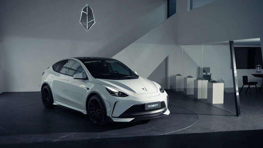 Tesla Model Y Performance AWD Long Range RWD Standard 2020 2021 2022 2023 2024 with Aftermarket Parts - "STARSHIP" Side Skirts PP from Robot Craftsman