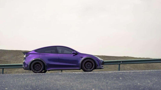 Tesla Model Y Performance AWD Long Range RWD Standard 2020 2021 2022 2023 2024 with Aftermarket Parts - "STARSHIP" Side Skirts PP from Robot Craftsman