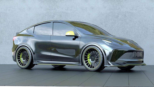 Tesla Model Y Performance AWD Long Range RWD Standard 2020 2021 2022 2023 2024 with Aftermarket Parts - "STARSHIP" Wheel Arches PP from Robot Craftsman