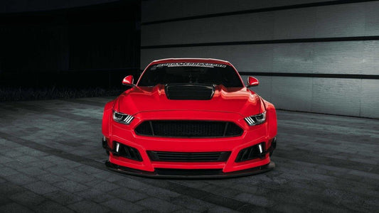Ford Mustang Ecoboost V6 GT March1 Bullitt S550.1 S550.2 2015 2016 2017 2018 2019 2020 2021 2022 2023 with Aftermarket Parts - STORM Front Bumper Canards Carbon Fiber/FRP from Robot Craftsman