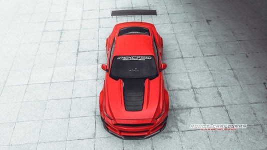 Ford Mustang Ecoboost V6 GT S550.1 2015 2016 2017 & Mustang Ecoboost V6 GT March1 Bullitt S550.2 2018 2019 2020 2021 2022 2023 with Aftermarket Parts - "STORM" Widebody Fender Flares Wheel Arches & Side Skirts Carbon Fiber / FRP from Robot Craftsman