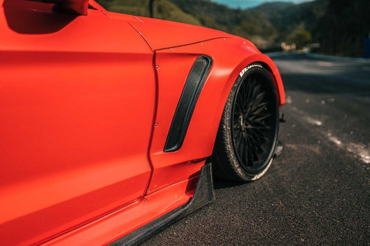 Ford Mustang Ecoboost V6 GT S550.1 2015 2016 2017 & Mustang Ecoboost V6 GT March1 Bullitt S550.2 2018 2019 2020 2021 2022 2023 with Aftermarket Parts - "STORM" Widebody Fender Flares Wheel Arches & Side Skirts Carbon Fiber / FRP from Robot Craftsman