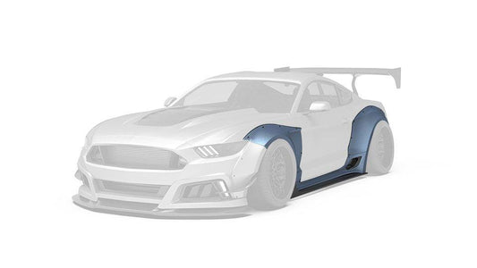 Ford Mustang Ecoboost V6 GT S550.1 2015 2016 2017 & Mustang Ecoboost V6 GT March1 Bullitt S550.2 2018 2019 2020 2021 2022 2023 with Aftermarket Parts - "STORM" Widebody Fender Flares Wheel Arches & Side Skirts Carbon Fiber / FRP from Robot Craftsman