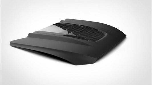Ford Mustang Ecoboost V6 GT S550.1 2015 2016 2017 with Aftermarket Parts - STORM Hood Bonnet Carbon Fiber / FRP from Robot Craftsman