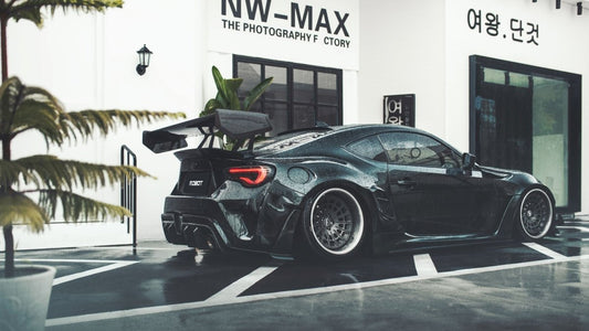 Toyota GT86 86 TRD GT SE Base ZN6 2017 2018 2019 2020 & Scion FR-S FRS ZN6 2013 2014 2015 2016 & BRZ TS Limited Premium ZN6 2013 2014 2015 2016 2017 2018 2019 2020 (compatible with ROBOT widebody kit) with Aftermarket Parts - Front Fenders Replacement & Rear Quarter Fender Flares & Side Skirts Carbon Fiber / FRP from Robot Craftsman