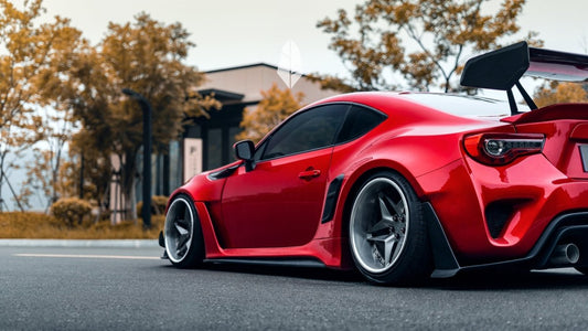 Toyota GT86 86 TRD GT SE Base ZN6 2017 2018 2019 2020 & Scion FR-S FRS ZN6 2013 2014 2015 2016 & BRZ TS Limited Premium ZN6 2013 2014 2015 2016 2017 2018 2019 2020 (compatible with ROBOT widebody kit) with Aftermarket Parts - Front Fenders Replacement & Rear Quarter Fender Flares & Side Skirts Carbon Fiber / FRP from Robot Craftsman