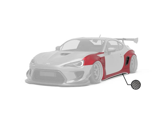 Toyota GT86 86 TRD GT SE Base ZN6 2017 2018 2019 2020 & Scion FR-S FRS ZN6 2013 2014 2015 2016 & BRZ TS Limited Premium ZN6 2013 2014 2015 2016 2017 2018 2019 2020 (compatible with ROBOT widebody kit) with Aftermarket Parts - Front Fenders Replacement & Rear Quarter Fender Flares & Side Skirts Carbon Fiber / FRP from Robot Craftsman