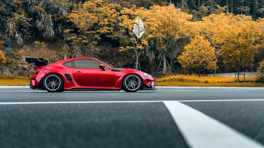 Toyota GT86 86 TRD GT SE Base ZN6 2017 2018 2019 2020 & Scion FR-S FRS ZN6 2013 2014 2015 2016 & BRZ TS Limited Premium ZN6 2013 2014 2015 2016 2017 2018 2019 2020 (compatible with ROBOT widebody kit) with Aftermarket Parts - Front Fenders Replacement & Rear Quarter Fender Flares & Side Skirts Carbon Fiber / FRP from Robot Craftsman