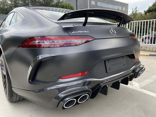 Mercedes Benz AMG GT 4 Door GT53 GT50 X290 C290 2019-ON with Aftermarket Parts - Brabus Style Rear Bumper Canards Carbon Fiber from Aero Republic