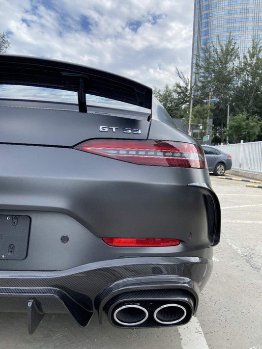Mercedes Benz AMG GT 4 Door GT53 GT50 X290 C290 2019-ON with Aftermarket Parts - Brabus Style Rear Diffuser & Exhaust Tips Carbon Fiber from Aero Republic