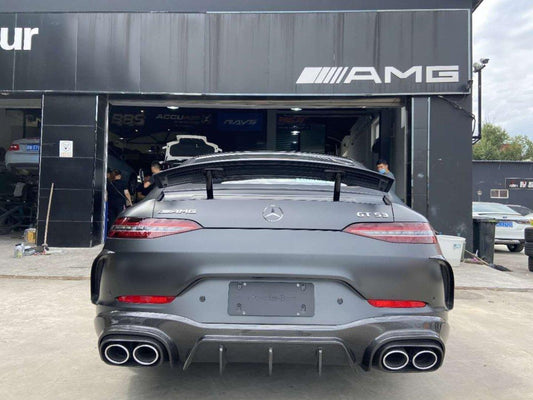 Mercedes Benz AMG GT 4 Door GT53 GT50 X290 C290 2019-ON with Aftermarket Parts - Brabus Style Rear Diffuser & Exhaust Tips Carbon Fiber from Aero Republic