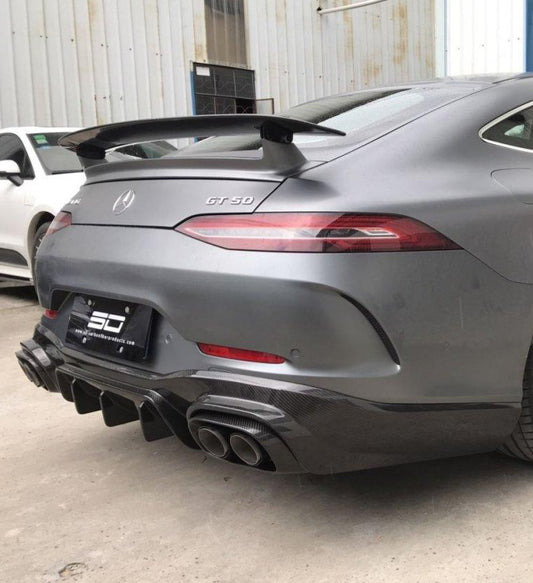 Mercedes Benz AMG GT 4 Door GT53 GT50 X290 C290 2019-ON with Aftermarket Parts - Brabus Style Rear Diffuser & Exhaust Tips Carbon Fiber from Aero Republic