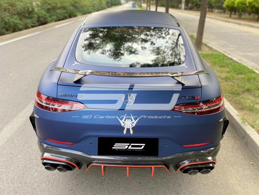 Mercedes Benz AMG GT 4 Door GT53 GT50 X290 C290 2019-ON with Aftermarket Parts - Brabus Style Rear Diffuser & Exhaust Tips Carbon Fiber from Aero Republic