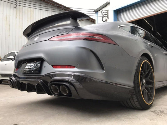 Mercedes Benz AMG GT 4 Door GT53 GT50 X290 C290 2019-ON with Aftermarket Parts - Brabus Style Rear Diffuser & Exhaust Tips Carbon Fiber from Aero Republic