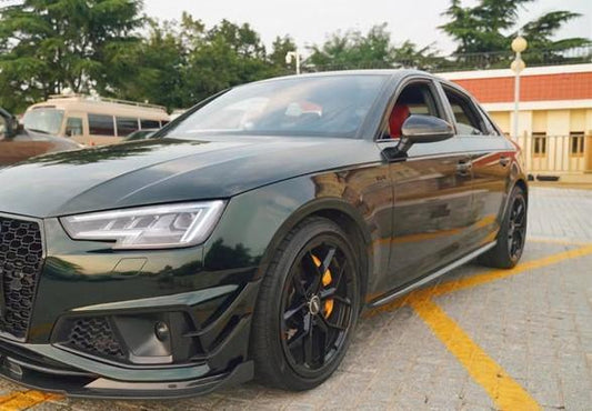 Audi S4 A4 S-line (with s-line bumper) B9 2019 with Aftermarket Parts - Front Canards Pre-preg Carbon Fiber from TAKD Carbon