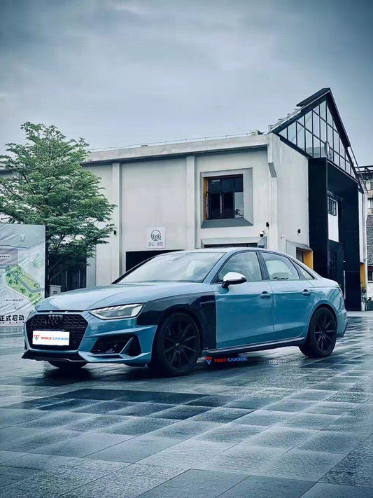 Audi S4 A4 B9.5 2020-ON with Aftermarket Parts - Front Fenders Pre-preg Carbon Fiber from TAKD Carbon