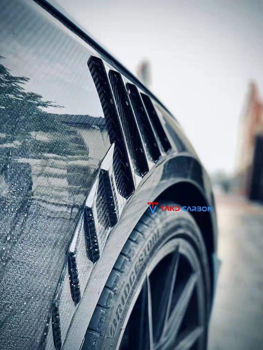 Audi S4 A4 B9.5 2020-ON with Aftermarket Parts - Front Fenders Pre-preg Carbon Fiber from TAKD Carbon