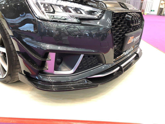 Audi S4 A4 S-line (with s-line bumper) B9 2017 2018 2019 with Aftermarket Parts - Front Lip Pre-preg Carbon Fiber from TAKD Carbon
