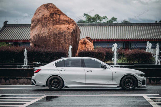 BMW 3 Series 330i (with M-package bumper, does not fit base model) M340i G20 Pre-LCI 2019 2020 2021 2022 with Aftermarket Parts - V2 Style Front Lip Pre-preg Carbon Fiber from TAKD Carbon