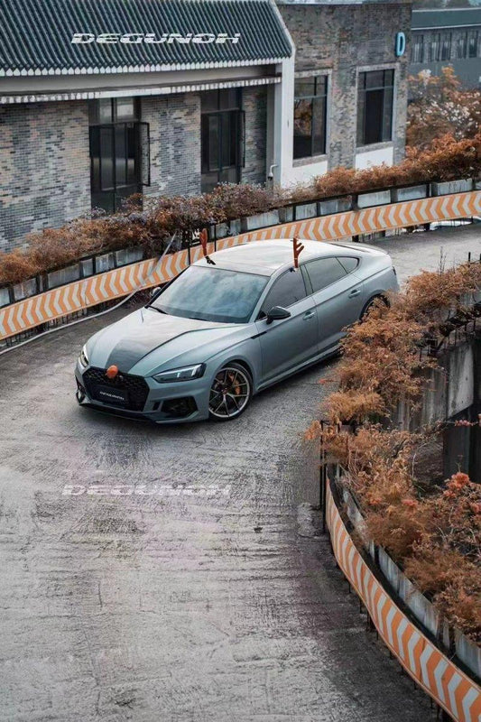 Audi RS4 S4 A4 (all models) B9 / B9.5 2017-ON with Aftermarket Parts - V2 Style Hood Pre-preg Carbon Fiber from TAKD Carbon