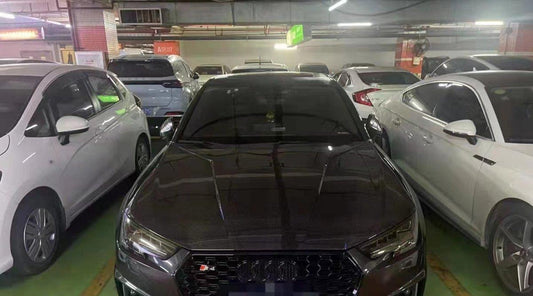 Audi RS4 S4 A4 (all models) B9 / B9.5 2017-ON with Aftermarket Parts - V2 Style Hood Pre-preg Carbon Fiber from TAKD Carbon