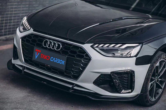 Audi RS4 S4 A4 (all models) B9 / B9.5 2017-ON with Aftermarket Parts - V2 Style Hood Pre-preg Carbon Fiber from TAKD Carbon