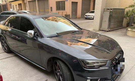 Audi RS4 S4 A4 (all models) B9 / B9.5 2017-ON with Aftermarket Parts - V2 Style Hood Pre-preg Carbon Fiber from TAKD Carbon