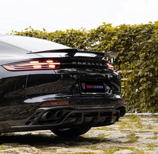 Porsche Panamera 4 & 4S & Turbo 971 (fits both pre-facelift & facelift) 2017-ON with Aftermarket Parts - Rear Diffuser Pre-preg Carbon Fiber from TAKD Carbon