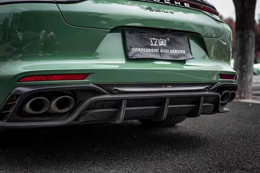 Porsche Panamera 4 & 4S & Turbo 971 (fits both pre-facelift & facelift) 2017-ON with Aftermarket Parts - Rear Diffuser Pre-preg Carbon Fiber from TAKD Carbon