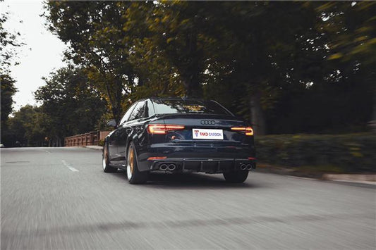 Audi S4 A4 S-line (with s-line bumper) B9 2017 2018 2019 with Aftermarket Parts - Rear Diffuser Pre-preg Carbon Fiber from TAKD Carbon