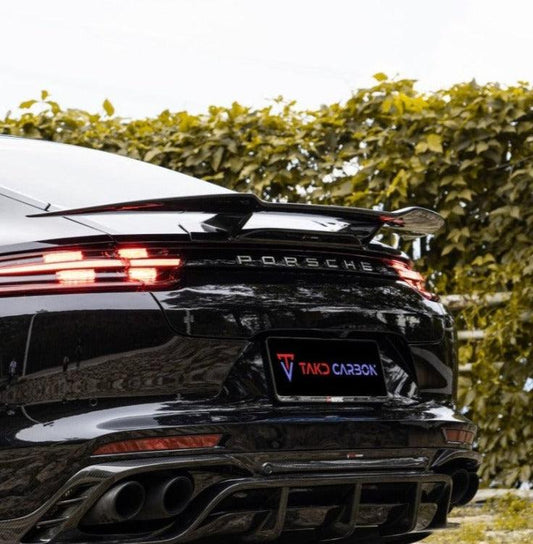Porsche Panamera 4 & 4S & Turbo 971 (fits both pre-facelift & facelift) 2017-ON with Aftermarket Parts - Rear Spoiler Pre-preg Carbon Fiber from TAKD Carbon