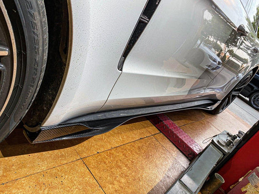 Porsche Panamera 4 & 4S & Turbo 971 (fits both pre-facelift & facelift) 2017-ON with Aftermarket Parts - Side Skirts Pre-preg Carbon Fiber from TAKD Carbon
