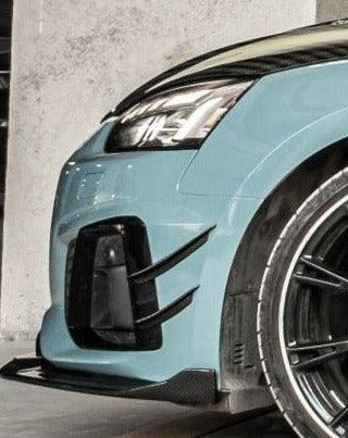 Audi S5 A5 S-line (with s-line bumper) B9.5 2020 2021 2022 2023 2024 with Aftermarket Parts - Front Canards Pre-preg Carbon Fiber from TAKD Carbon