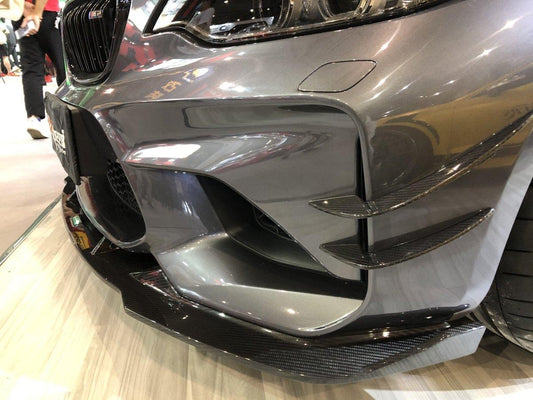 BMW M2 / M2C F87 2016 2017 2018 2019 2020 2021 with Aftermarket Parts - V1 Style Front Canards Carbon Fiber from TAKD Carbon