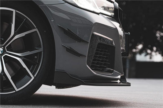 BMW 5 Series M550 540 530 (with M-package bumper, does not fit base model) G30 LCI 2021-ON with Aftermarket Parts - Front Bumper Upper Valences Trim Pre-preg Carbon Fiber from TAKD Carbon