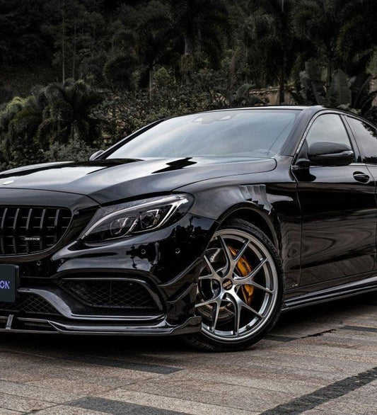 Mercedes Benz C-Class C63/C63S C43 C300 W205 (fits both Pre-Facelift & Facelift) W205 2015 2016 2017 2018 2019 2020 2021 with Aftermarket Parts - Front Fenders Pre-preg Carbon Fiber from TAKD Carbon