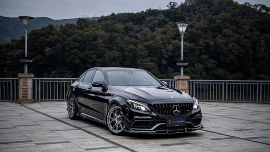 Mercedes Benz C-Class C63/C63S C43 C300 W205 (fits both Pre-Facelift & Facelift) W205 2015 2016 2017 2018 2019 2020 2021 with Aftermarket Parts - Front Fenders Pre-preg Carbon Fiber from TAKD Carbon