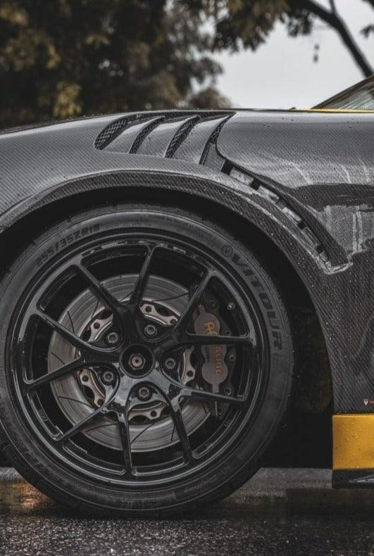 Porsche 718 Cayman / Boxster / GTS / GT4 / Spyder 2017 2018 2019 2020 2021 2022 2023 2024 with Aftermarket Parts - Pre-preg Carbon Fiber Front Fenders from TAKD Carbon