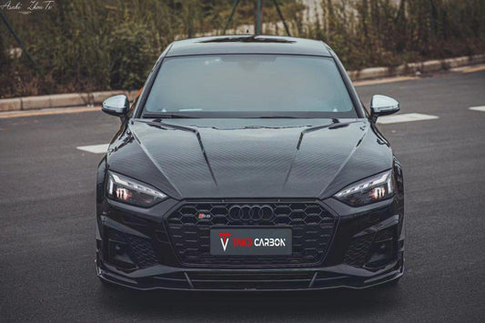 Audi S5 A5 S-line (with s-line bumper) B9.5 2020 2021 2022 2023 2024 with Aftermarket Parts - Front Lip Pre-preg Carbon Fiber from TAKD Carbon