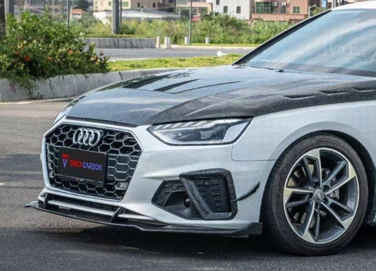 Audi S4 A4 S-line (with s-line bumper) B9.5 2020-ON with Aftermarket Parts - Front Lip Pre-preg Carbon Fiber from TAKD Carbon