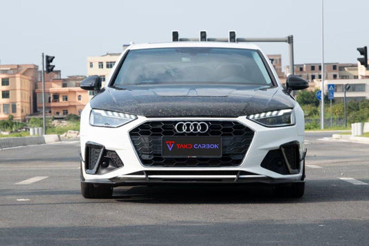 Audi S4 A4 S-line (with s-line bumper) B9.5 2020-ON with Aftermarket Parts - Front Lip Pre-preg Carbon Fiber from TAKD Carbon