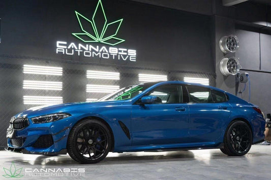 BMW 8 Series M850 840 (With M-Package Bumper) G14 G15 G16 2018 2019 2020 2021 2022 2023 2024 with Aftermarket Parts - V1 Style Front Lip Pre-preg Carbon Fiber from TAKD Carbon