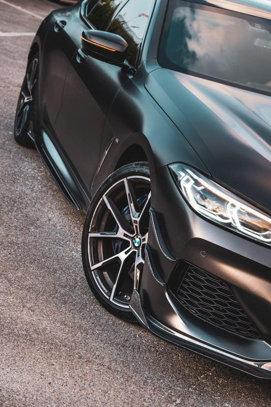 BMW 8 Series M850 840 (With M-Package Bumper) G14 G15 G16 2018 2019 2020 2021 2022 2023 2024 with Aftermarket Parts - V1 Style Front Lip Pre-preg Carbon Fiber from TAKD Carbon