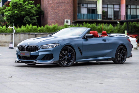 BMW 8 Series 840 (With M-Package Bumper) M850 G14 G15 G16 2018-ON with Aftermarket Parts - AC Style Front Lip Pre-preg Carbon Fiber from TAKD Carbon