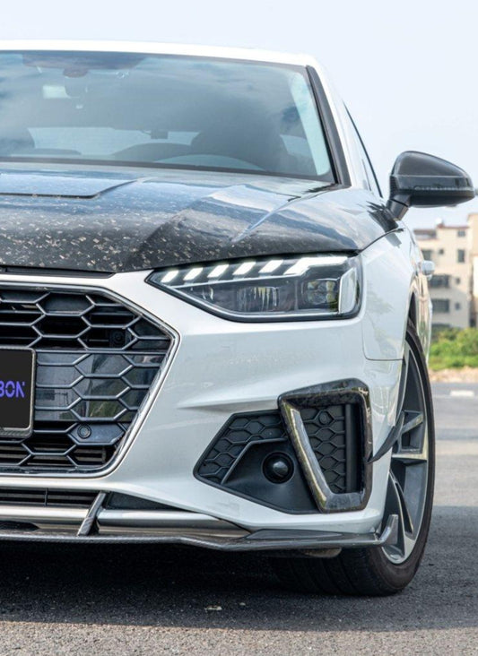 Audi S4 A4 S-line (with s-line bumper) B9.52020 2021 2022 2023 2024 with Aftermarket Parts - Upper Valences Pre-preg Carbon Fiber from TAKD Carbon
