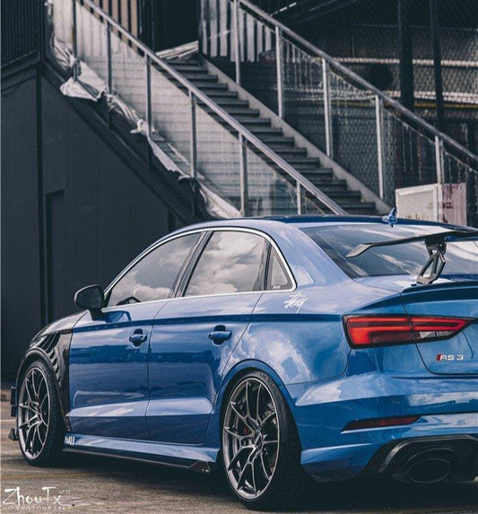 Audi RS3 8V.5 2018 2019 2020 with Aftermarket Parts - V1 Rear Diffuser Pre-preg Carbon Fiber from TAKD Carbon