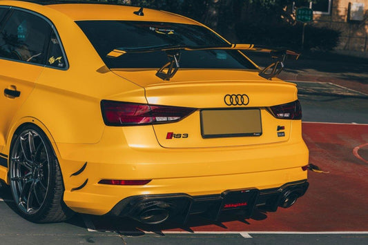 Audi RS3 8V.5 2018 2019 2020 with Aftermarket Parts - V1 Rear Diffuser Pre-preg Carbon Fiber from TAKD Carbon