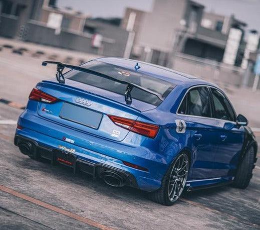 Audi RS3 8V.5 2018 2019 2020 with Aftermarket Parts - V1 Rear Diffuser Pre-preg Carbon Fiber from TAKD Carbon