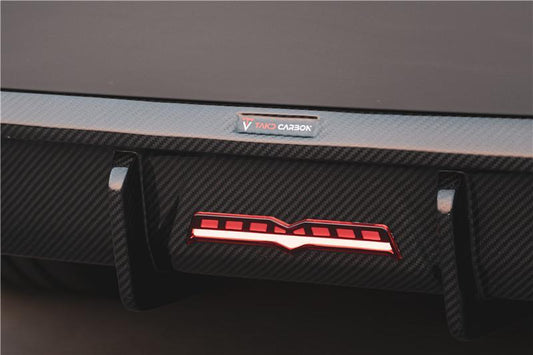BMW 5 Series M550 540 530 (with M-package bumper, does not fit base model) G30 LCI 2021-ON with Aftermarket Parts - Rear Diffuser Pre-preg Carbon Fiber from TAKD Carbon